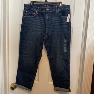Gap Womens Universal Slim Boyfriend Stretch Midrise Jeans Denim 14/32R NWT